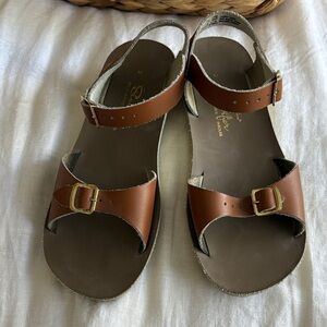 Sun San Surfer Tan Leather Buckle Strap Sandals